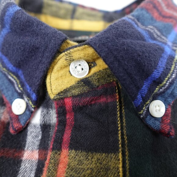 Beams Plus Japan Flannel Check Panel Shirt Men's Small - Medium Patchwork - Picture 8 of 11
